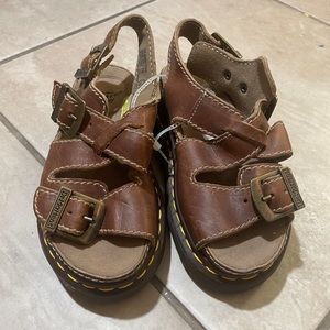 Vintage Brown 90s Y2K Airway Dr. Martens Leather Sandals